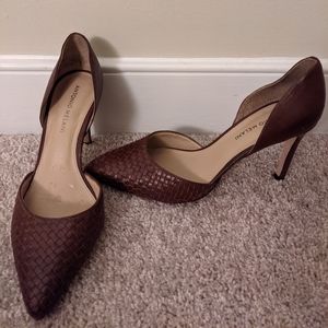 Antonio Melani D'Orsay Brown Leather Heels